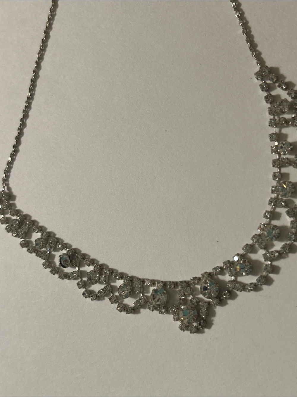 Icing Silver Tone Asymmetric Rhinestone Cluster Bib Statement Necklace